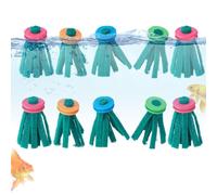 Spawning Mop, 10 Pieces Floating Fish Breeding Mops, Foam Ring Floating Reusable Scrubber, Ideal for Rainbowfish, Snails, Amphibians, Turtles, Perfect for Freshwater Aquarium