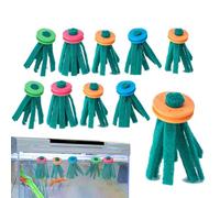 Spawning Mop, Floating Fish Breeding Mops, 10 Pieces Foam Ring, Reusable Aquatic Scrubber for Rainbowfish, Snails, Amphibians, Turtles and Freshwater Tanks, 1.77x3.94 Inches
