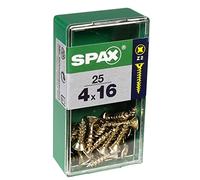 SPAX 0/1203/001/6,0/110/ /01 Caja 25 uds. Tornillo Madera Cab. Plana YELLOX 4,0x16mm, Set de 25 Piezas