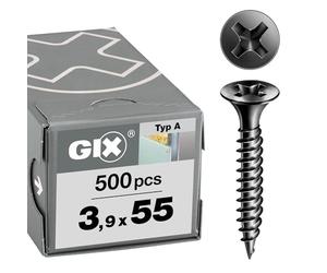 SPAX 1091170390555 GIX-A - Tornillos de montaje rápido, color negro