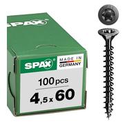 SPAX 1191040450603 Tornillo para madera 4.5mm 60mm T-Star Plus acero negro BLAX 100Und.
