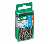 SPAX 18315 Caja 30 uds. Tornillo Madera Cab. Plana INOX A2 3,5x40mm, Multicolor