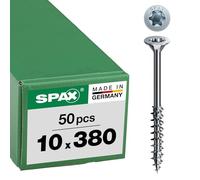 SPAX 191011003805 WIROX a3j, Tornillo de construcción, T-Star Plus, cabeza avellanada, rosca parcial, 4 corte, 10 x 380 mm