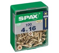 SPAX 4081020400162 16mm 100pieza(s) - Tornillo (Tornillo, Acero, Zinc, Madera, Cabeza plana, Pozidriv, Amarillo)