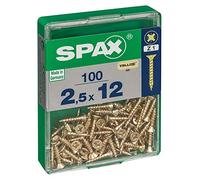 CAJA 100 uds. TORNILLO MADERA SPAX CAB. PLANA YELLOX 2,5x12mm SPAX
