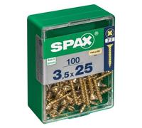 SPAX 4081020350252 Caja 100 uds. Tornillo Madera Cab. Plana YELLOX 3,5x25mm, Multicolor