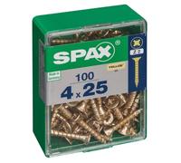 CAJA 100 uds. TORNILLO MADERA SPAX CAB. PLANA YELLOX 4,0x25mm SPAX