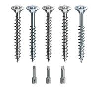 Spax - Juego de tornillos para madera (rosca completa/parcial, punta Torx, 5 tamaños: 3 x 30/4 x 40/4,5 x 45/5 x 80/6 x 100/WIRROX plateado)