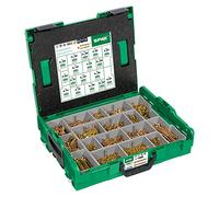 Spax L-BOXX 5000009164019 - Maletín de montaje, tamaño grande, Yellox A2L, ranura en cruz Z, cabeza avellanada, 17 dimensiones, 2930 unidades, incluye 5 puntas SPAX BITs, 5000009164019