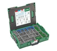 SPAX Maletín de montaje L-BOXX grande, set de electricista con 1.200 tornillos de cabeza semicircular en 14 dimensiones, 250 tacos a juego y 6 T-STAR más puntas