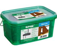 SPAX Stick Pro 4009422556639 - Fijaciones invisibles para terraza en madera y aluminio, 120 barras con tornillos de cabeza cilíndrica de 3 m², color negro