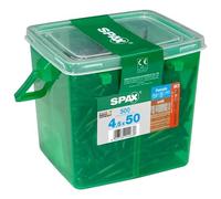 Spax - Tornillo para fachada (acero inoxidable, A2, 4,5 x 50 mm, 500 unidades, caja con asa)