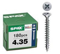 SPAX Tornillo universal 4 x 35 mm, 180 unidades, rosca completa, cabeza avellanada, cabeza avellanada, ranura en cruz Z2, 4CUT, WIROX A9J - 8000000277207