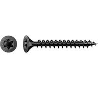 Spax Tornillo universal, cabeza avellanada, negro BLAX, T-STAR Plus, rosca parcial, 4CUT (1, 5,0 x 60 mm, 100 unidades)