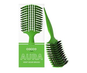 Spazzola COCCO Aura Vent Cepillo Cerda Jabalí Verde