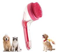 Spazzola da bagno per animali domestici con dispenser di sapone, spazzole per shampoo per cani 2 in 1, spazzola da bagno per animali domestici, spazzole per la pulizia della doccia per (Rojo)