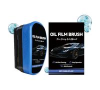 Spazzola per la pulizia della pellicola d'olio per autoveicoli blu - Pannello per la pulizia dei vetri 'auto | Rimuove residui di olio e macchie d'acqua Detergente per pellicole d'olio da 150 ml