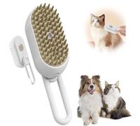 Spazzola per toelettatura a vapore per animali domestici, 2025 nuovo 3 en 1 Spazzola per gatti a vapore per spargimento e amp, per toelettatura, massaggio, pulizia, pettine multifunzionale (white)