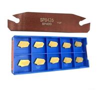 SPB264 - Juego de cuchillas de corte y portaherramientas de 26 mm con 10 insertos de carburo SP400 GTN4 para tareas de mecanizado de acero