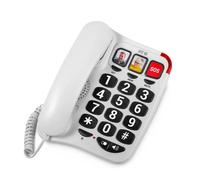 SPC Teléfono fijo Comfort Numbers 2 - Teclas grandes, 3 memorias foto, Volumen muy alto - Blanco