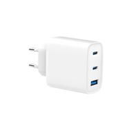 SPC 65W Fast Charger - Cargador de Pared 65W 2 Puertos USB-C + 1 Puerto USB-A | Power Delivery | Carga rápida para portátiles, móviles y Tablets | Compatible con MacBook, iPhone, SPC, Samsung y más