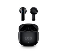 SPC Zion 2 Play - Auriculares inalámbricos Bluetooth para 28h de batería con Varias Cargas, ultracompactos, Control táctil, Manos Libres, Asistente de Voz y Estuche de Carga USB-C Muy pequeño - Negro