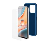 SPC Discovery 3 Pro Protection Pack - Carcasa Silicona Color Azul con Interior Microfibra + 2 Cristales templados para SPC Discovery 3 Pro (6,7”) con Acabado Suave, extrarresistente y semiflexible
