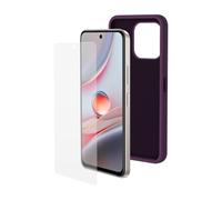 SPC Discovery 3 Pro Protection Pack - Carcasa Silicona Color Morado con Interior Microfibra + 2 Cristales templados para SPC Discovery 3 Pro (6,7”) con Acabado Suave, extrarresistente y semiflexible