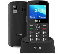 SPC Fortune 2 - Teléfono móvil de Teclas y números Grandes para Mayores, botón SOS, Timbre y notificaciones Inteligentes, Volumen extraalto, configuración remota, Base de Carga y USB-C, Color Negro