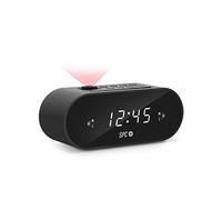 SPC Frodi MAX - Radiodespertador Compacto con proyector de Hora Regulable, Gran botón de Snooze/Sleep, Alarma Dual, Pantalla XL, números Grandes, Pila de Reserva