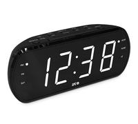SPC Frodi View - Radiodespertador con Pantalla LED 1,8” y números XXL | Doble Alarma y función Snooze 9 Minutos | Regulador de luz con Apagado Total | Radio FM | Funciona Conectado a la Corriente