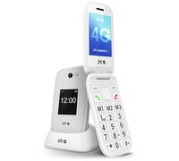 SPC Harmony 2 - Teléfono móvil para Mayores, Teclas Muy Grandes, 4G, Blanco | Doble pantalla antirrayaduras (2,8"+1,77"), base de carga, botón SOS, timbre 104dB, compatible audífonos y fácil de usar