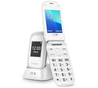 SPC Harmony - Teléfono móvil para personas mayores, móviles con tapa, teclas grandes, volumen alto 96dB, compatible con audífonos, contactos con imagen, botón SOS, doble pantalla (2,4”+1,77”) - Blanco