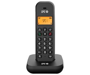 SPC Keops - Teléfono Inalámbrico con Pantalla Iluminada | Identificador de Llamadas | Agenda 50 Contactos | Modo Eco | Compatibilidad Gap, Negro