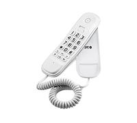 SPC Original Lite - Teléfono Fijo sobremesa o Pared, Compacto y fácil de Usar, 2 memorias directas, 3 Niveles de Volumen, señal Luminosa, función rellamada - Blanco