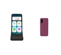 SPC Pack Smartphone para Mayores con Control Remoto Zeus 2 Pro + Carcasa Oficial de Silicona Granate
