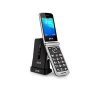 SPC Prince 4G - Teléfono móvil de Tapa para Mayores, con Teclas Grandes y fácil de Usar, botón SOS, configuración remota, Base de Carga, USB-C, 2 memorias directas, sin Cargador - Negro