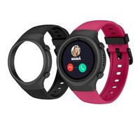 SPC Smartee 4G Junior - Smartwatch para niños con GPS, videollamadas y botón SOS | 1,2”Pantalla, Doble Pulsera Granate y Negra y Modo Tracker | Modo Colegio | Gestión Desde App Gratuita Smart Clan