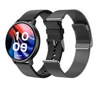 SPC Smartee Duo Classic - Smartwatch Reloj Inteligente Negro con Correa metálica Intercambiable, Pantalla AMOLED de 1.43”, Llamadas Bluetooth, 8 días batería, 100 Deportes, IP68