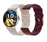 SPC Smartee Duo Velvet - Smartwatch Reloj Inteligente Pantalla AMOLED 1,32” | Llamadas Bluetooth | 2 Correas Beige y Granate | 100 Deportes | 7D batería, Carga inalámbrica | Control App Android/iOS