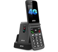 SPC Stella 3 - Teléfono móvil para Mayores con Tapa y 4G | Menú y Teclas Grandes | Botón SOS, configuración remota, Compatible audífonos y Volumen 103dB | Base de Carga y 3 memorias directas, Negro