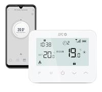 SPC Vesta Thermostat - Termostato calefacción WiFi para Caldera de Gas, manejo Inteligente por App, Compatible con Alexa/Google, detección de Ventanas Abiertas, programable y de Pared - Blanco