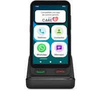SPC Zeus 2 + Carcasa - Smartphone para Mayores, Modo fácil, Iconos XXL, 5" | Compatible con app para control y ubicación remota, botones físicos, base de carga, 64GB, botón SOS y dos cámaras