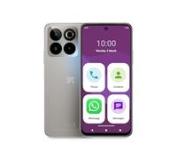 SPC Zeus 2 Elite - Smartphone para Mayores con Pantalla 6,7” y 128GB Memoria | Triple CAM 50MP, NFC y Carga rápida | Modo fácil, Iconos XL y Compatible con App Control y ubicación remota - Plateado