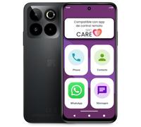 SPC Zeus 2 Elite - Smartphone para Mayores con Pantalla 6,7” y 128GB Memoria | Triple CAM 50MP, NFC y Carga rápida | Modo fácil, Iconos XL y Compatible con App Control y ubicación remota - Negro