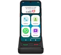 SPC Zeus 2 Pro - Smartphone para Mayores Compatible con App para Control y ubicación remota | Modo fácil, Botones físicos, Iconos XXL | 6,1”, Dos cámaras, 128GB | Base de Carga, botón SOS
