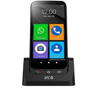 SPC Zeus 4G Pro + Carcasa | Smartphone fácil Uso Mayores | Iconos XXL, Botón SOS, Configuración remota | 5,5”, 4GB RAM, 64GB Memoria Interna, cámara 13MP, Android 11, Base de Carga, Negro