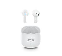 SPC Zion 2 Play - Auriculares inalámbricos Bluetooth para 28h de batería con varias cargas, ultracompactos, control táctil, manos libres, asistente de voz y estuche de carga USB-C muy pequeño - Blanco