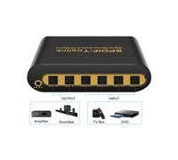 Spdif Toslink Digital Óptico Audio Verdadero Matriz 4x2 Interruptor Conmutador Divisor 4 en 2 Salida Convertidor para Dolby Enchufe de la UE