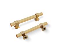 SPDYCESS 10 Piezas Mango de Barra en T, Tiradores Puerta Armario, Vintage Aleación de Aluminio Tirador, Tiradores para Armarios de Cocina, Cajones, Muebles, Dorados